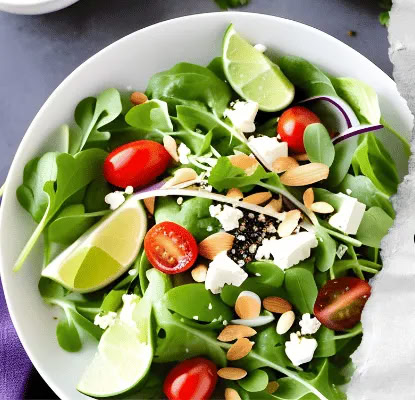 Салат из микрозелени кинзы с лаймовой заправкой